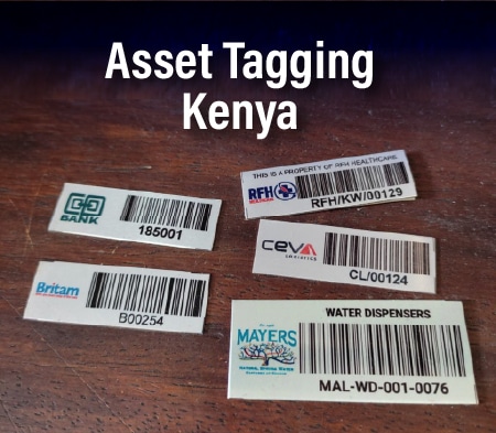 factory-made custom asset labels Acetone Aluminium Asset tags in Kenya. Asset Tagging in Kenya. Asset Tags printing and branding kenya, acetone activated asset tags, barcode asset tagging