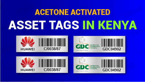 Acetone activated barcode asset tags branding in Kenya