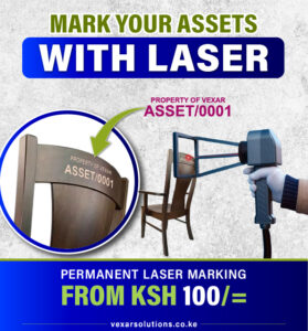 Permanent Laser Asset Tagging, Asset Tagging with Laser engraving Machine Permanently in Kenya