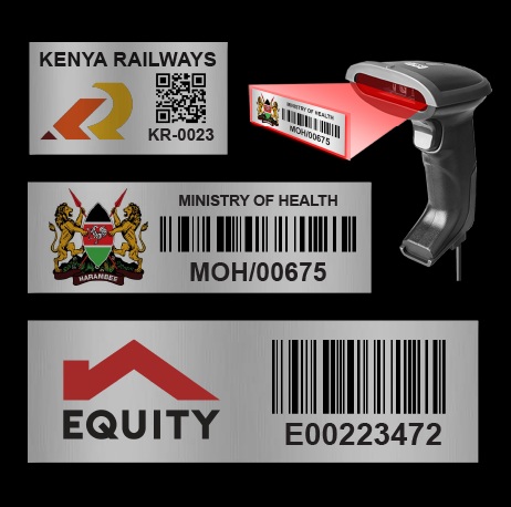 Applying acetone activated aluminium. Metallic asset tags asset tag in Kenya