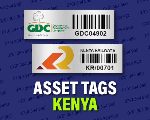 barcode aluminium asset tags in Kenya, barcode metallic asset tag labels in Kenya