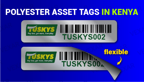 POLYESTER ASSET TAGS STICKERS BRANDING IN KENYA, WATERPROOF POLYESTWE ASSET TAGS