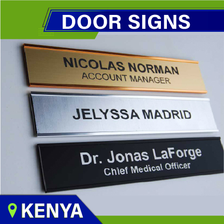 Door signs in Nairobi, Door plate signages in Kenya, office sign