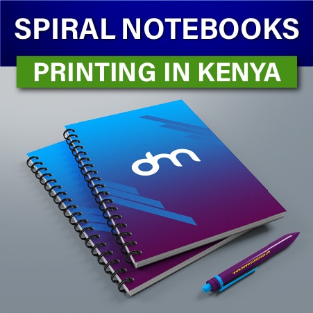 A4 A5 Size Custom Spiral Notebooks printing in Nairobi Kenya