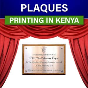 Metallic Plaque printing and branding in Nairobi Kenya