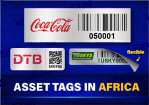 aluminium barcode asset tags with acetone activated adhesive in Africa