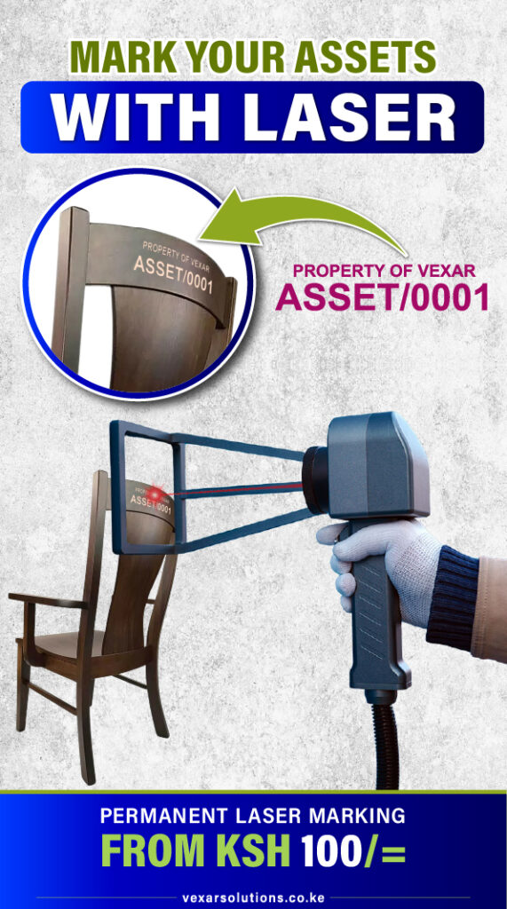 Permanent Laser Asset Tagging, Asset Tagging with Laser engraving Machine Permanently in Kenya